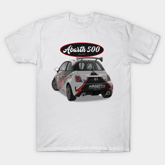 ABARTH 500 507 Back T-Shirt by PjesusArt